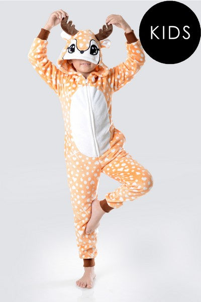 Yelete Kid's Spotted Heart Reindeer Animal One Piece image 0