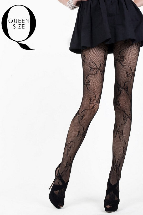 KILLER LEGS Women’s Bowtie Patterned Tights-Queen image 0