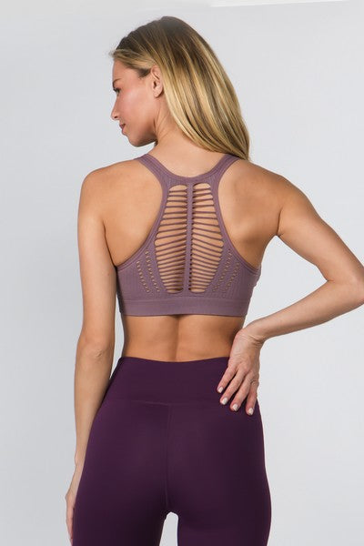 Yelete Women's Macrame Cut Out Sports Bra image 1