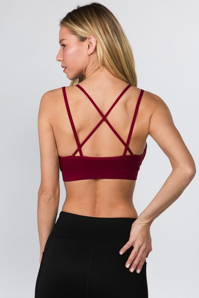 Yelete Women's High Neck Mesh Overlay Sports Bra image 1