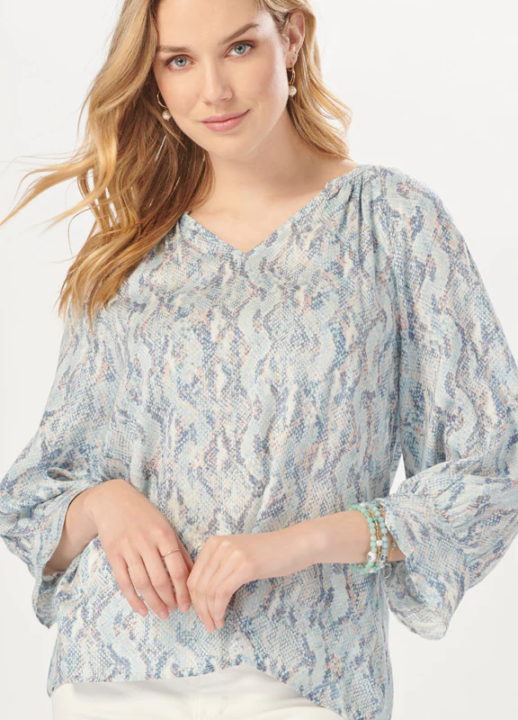 Snake Print Long Sleeve Blouse image 0