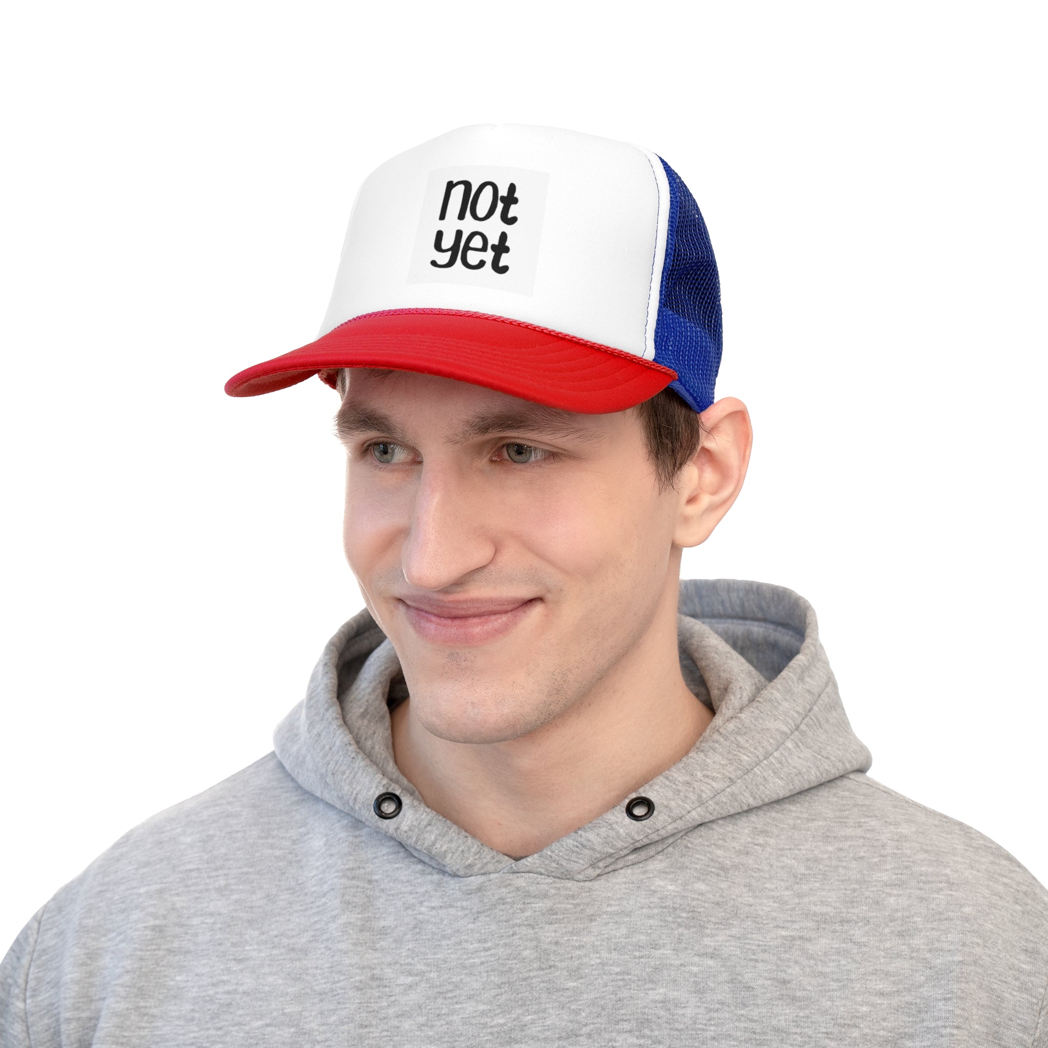 Not Yet Trucker Cap - Motivational Black and White Hat for Everyday Wear image 8