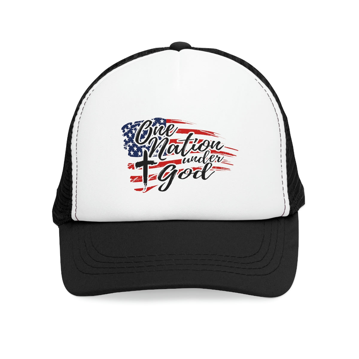 One Nation Under God Trucker Snap Back Hat image 2