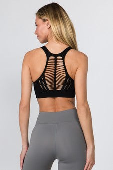 Yelete Women's Macrame Cut Out Sports Bra image 2