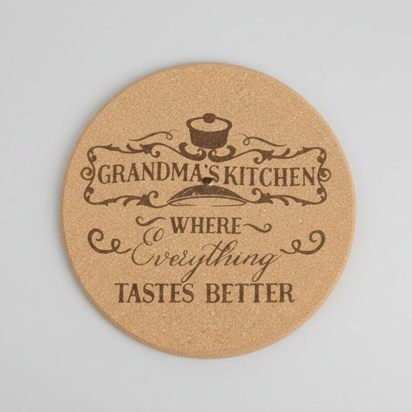 Grandmas Kitchen 8 inch Round Cork Trivet