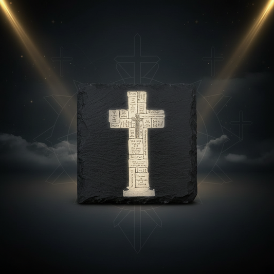 Crossword Cross Slate Coaster