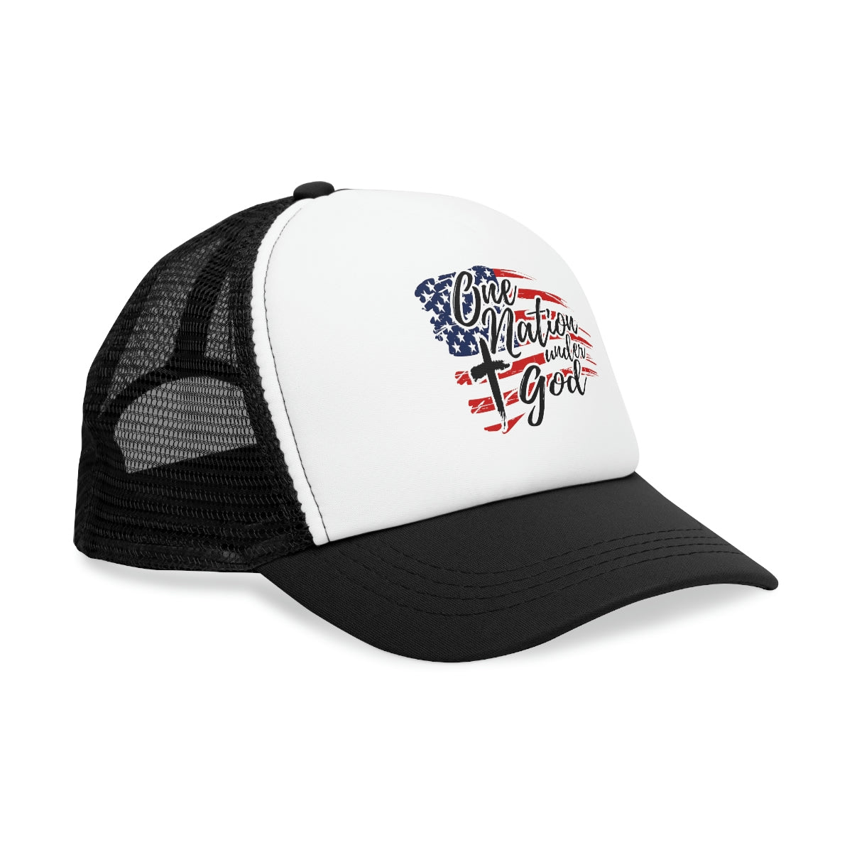 One Nation Under God Trucker Snap Back Hat image 8