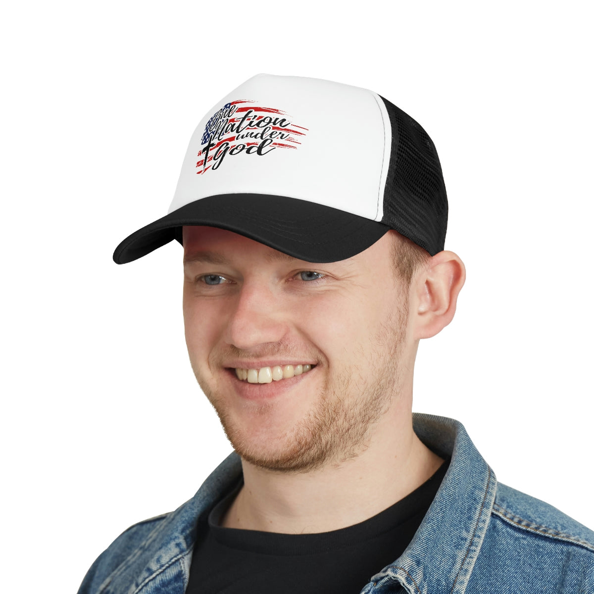 One Nation Under God Trucker Snap Back Hat image 10