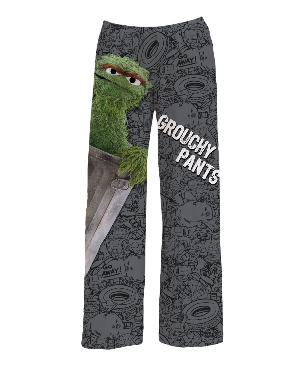 Brief Insanity Sesame Street Oscar The Grouch Pajama Pants image 0