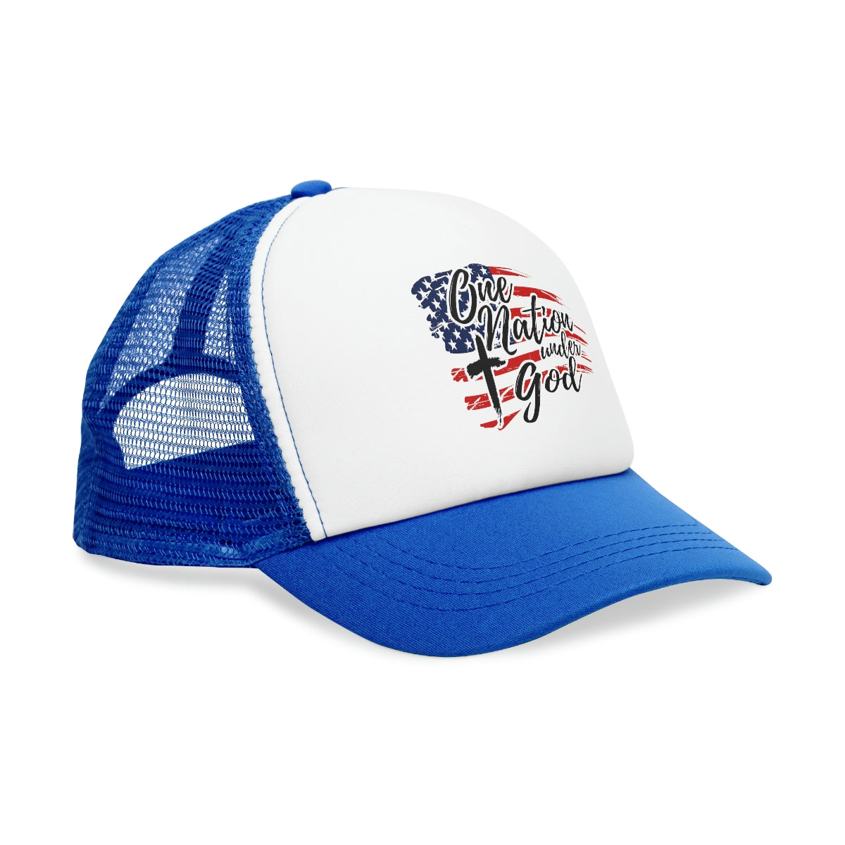 One Nation Under God Trucker Snap Back Hat image 12