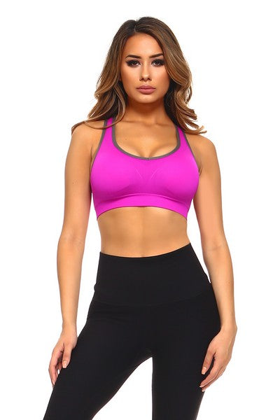 Yelete Women’s Sports Bra w/ Cut Out Detail at Back image 0