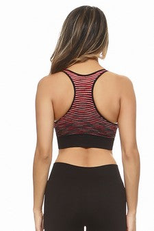 Yelete Women’s Ombre Stripe Sports Bra image 2