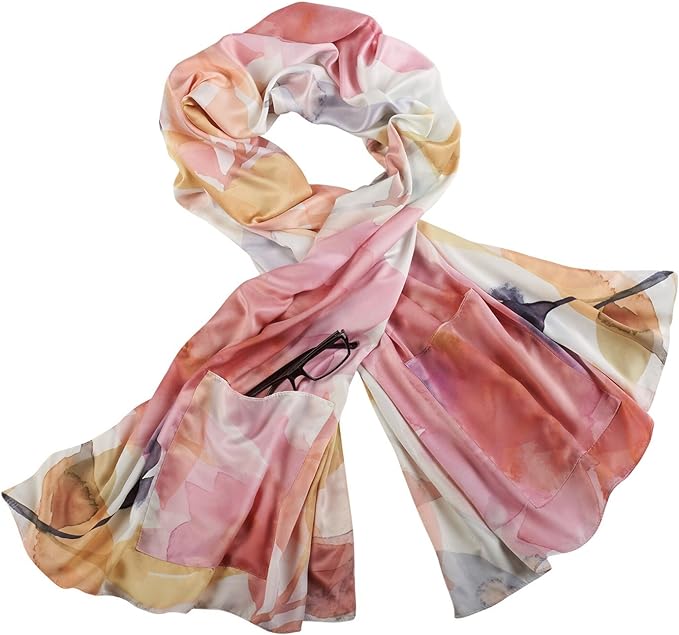 DEMDACO  Floral Women's One Size Poly Satin Multiwear Scarf Wrap Pocket Drape image 0