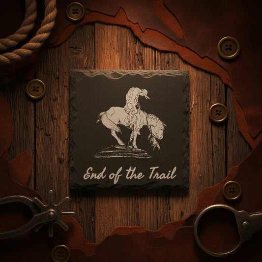 End of The Trail Slate Coaster